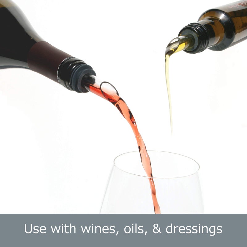Soireehome Pourist Pair of Gourmet Glass and Cork Stopper Spouts with Silicone Gasket - 2-pack, 4 Pieces - Clean Pours for Cooking, Measuring, Bartending - Fits Most Bottles - Image 3